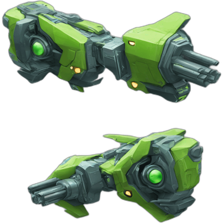 futuristic Gamma Ray 2 hands cannon destroyer emoji