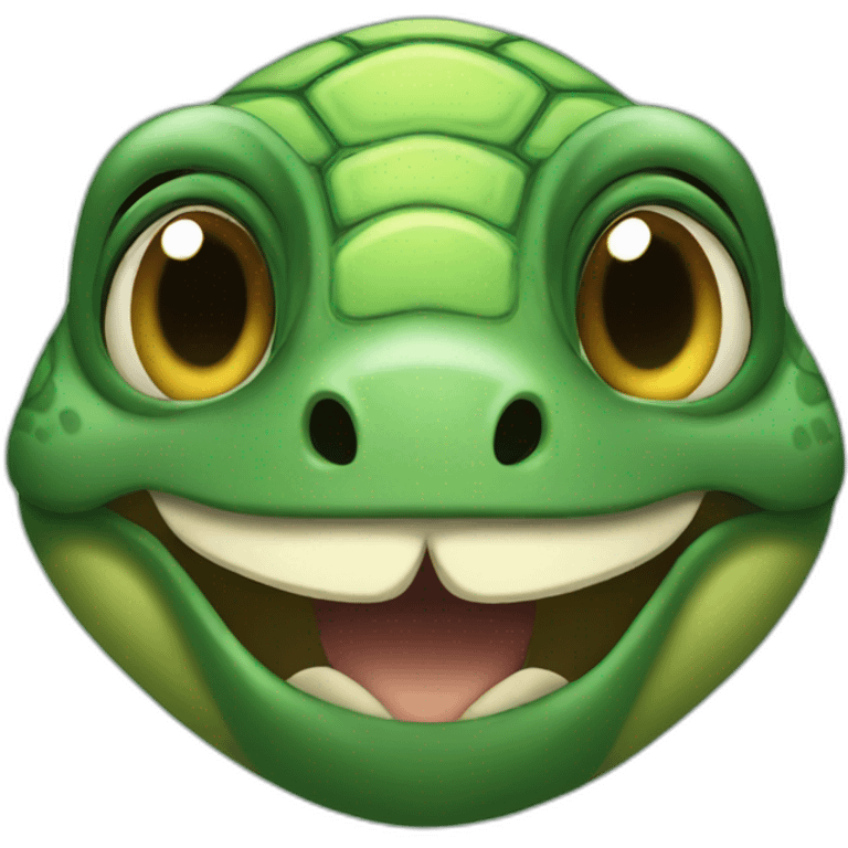 turtle with a gian smile emoji