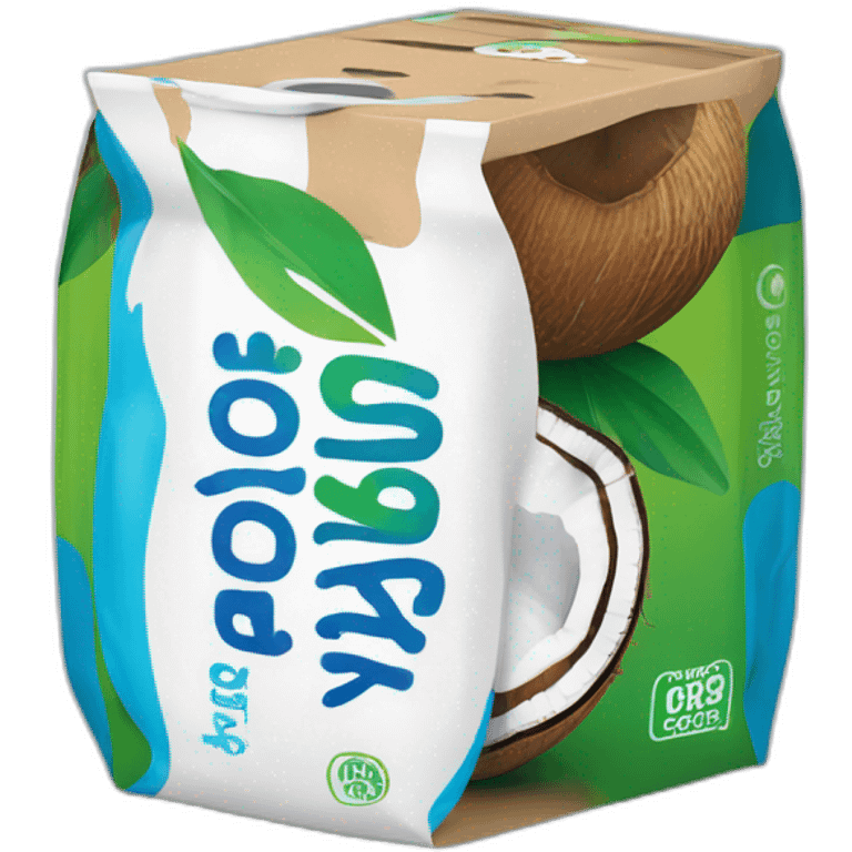 coconut water in a tetrapack. Acapulcoco. emoji