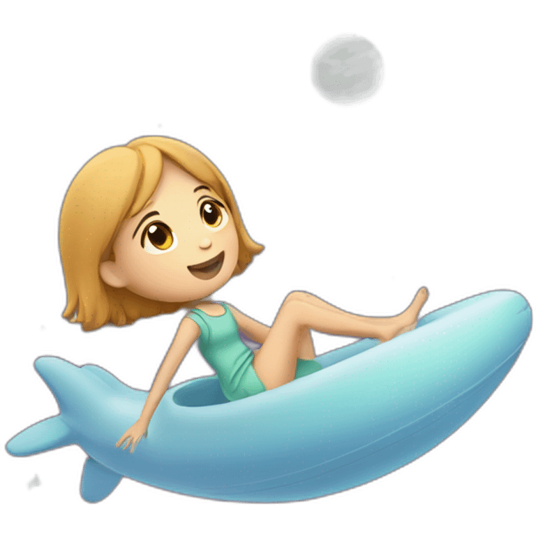 A girl floating with her gutir in outerr space emoji