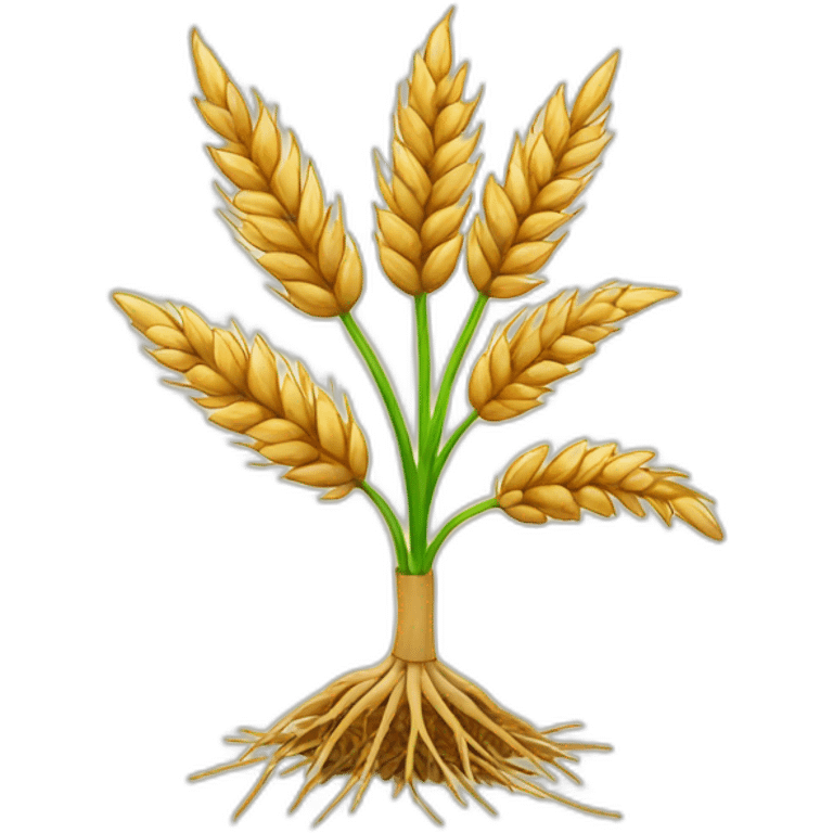 Wheat plant and root emoji