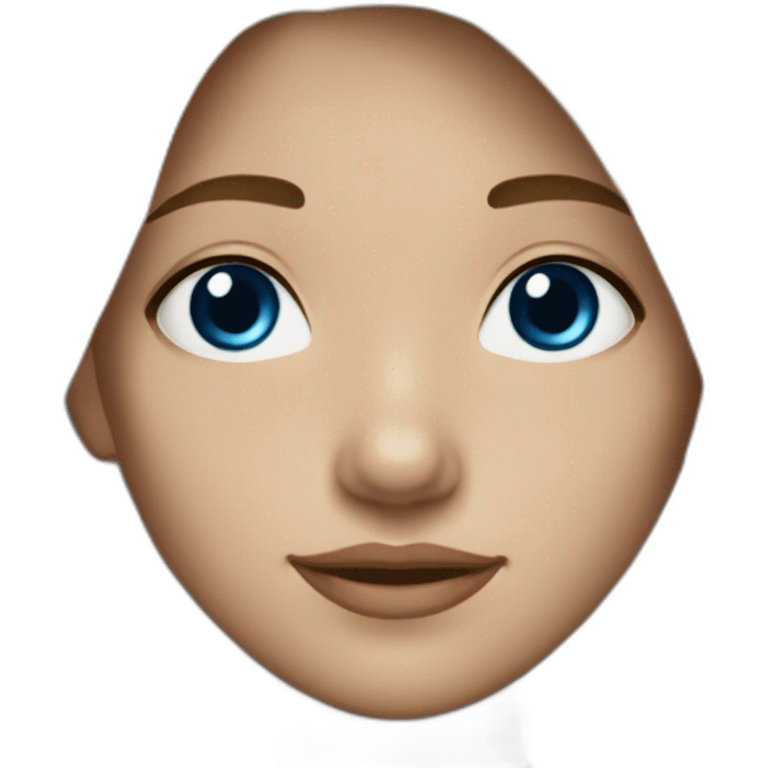 Andella girl blue hair smooth White skin long hair light brown eyes emoji