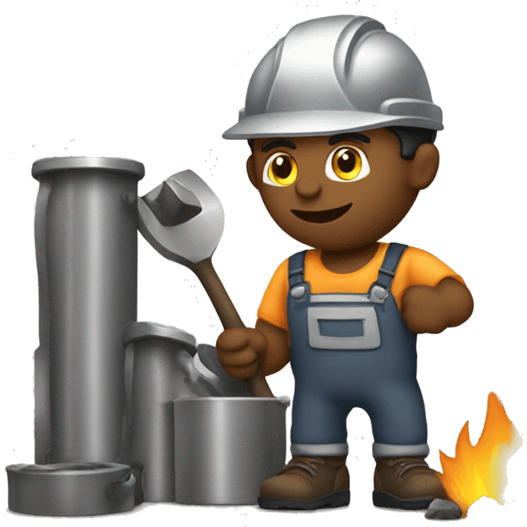 Steel making worker playing emoji