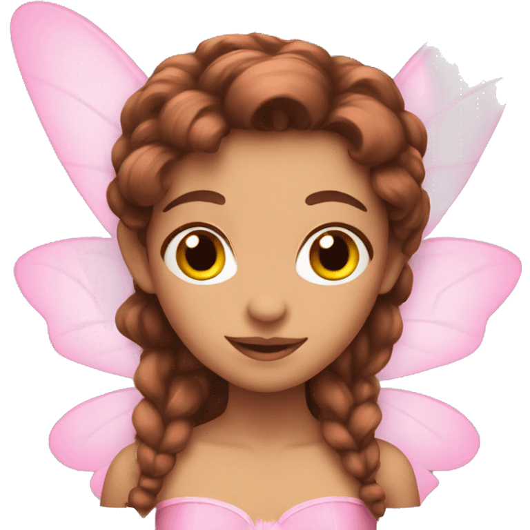 pink fairy with brown hair emoji