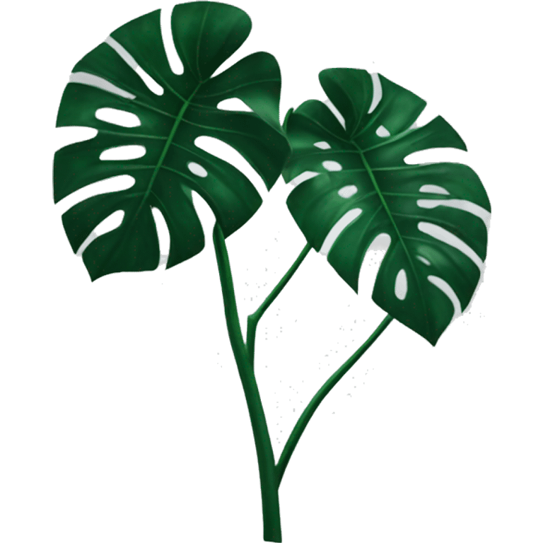 Make a dark green monstera leaf emoji