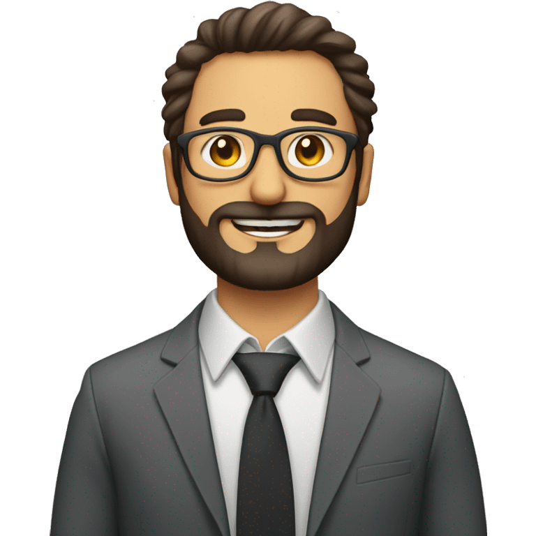 profesor Hombre de 30 años con gafas y barba y pelo corto emoji