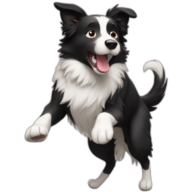 border collie dancing like a person emoji