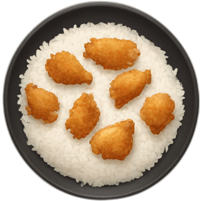 The most common type of food is chicken and rice  emoji