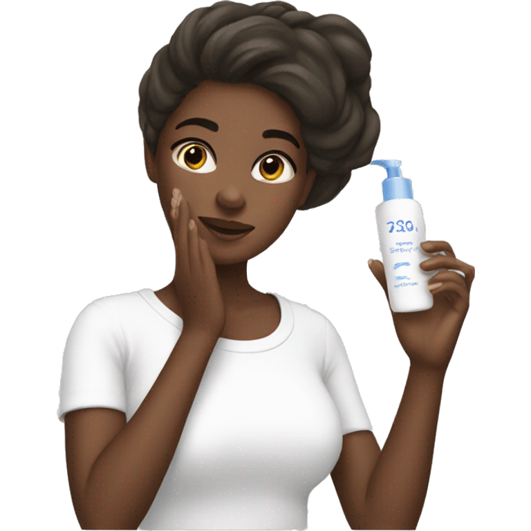 Girl doing her skincare emoji