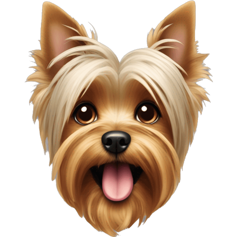 Yorkshire terrier dog sticking his tongue out. emoji