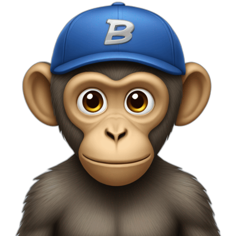 Monkey pequeño con gorra azul emoji