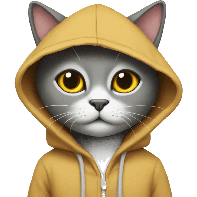 Cat wearing a hoodie emoji