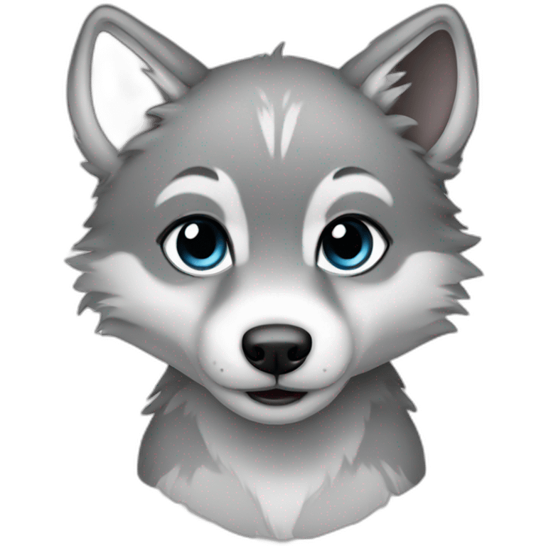 baby grey Wolf emoji