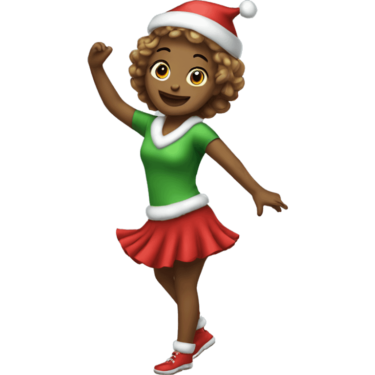 Christmas girl dancing emoji