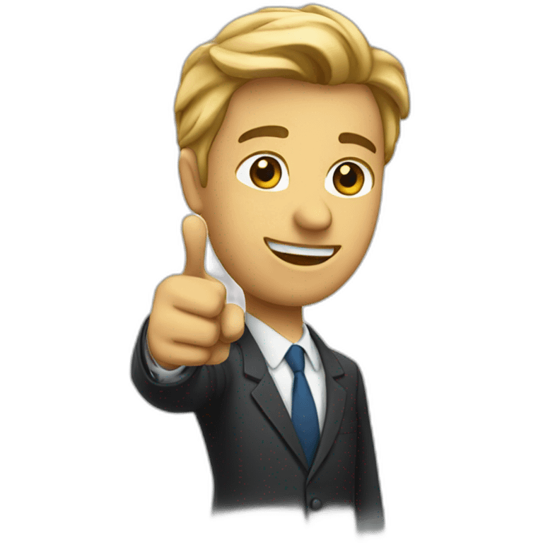 businessman pointing emoji