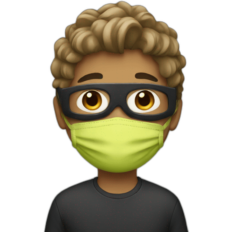 A boy with mask emoji