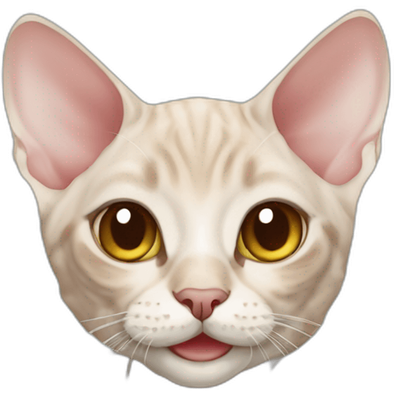 cat cute Devon Rex smiling emoji