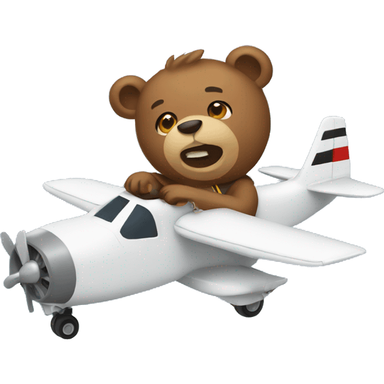 Bear piloting plane emoji