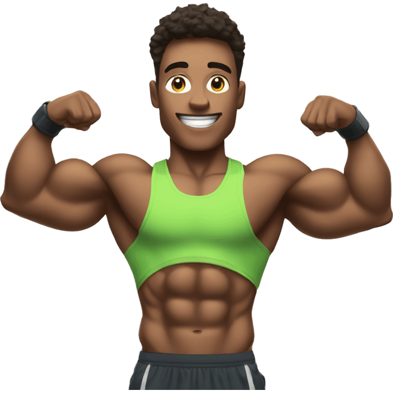 pumped up athlete with a can of protein emoji