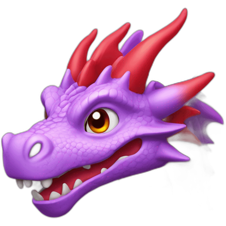 light purple dragon with red ey emoji