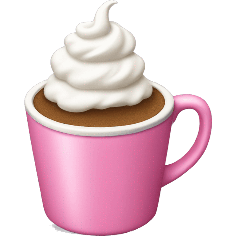 pink coffee cup with whipped cream on top  emoji