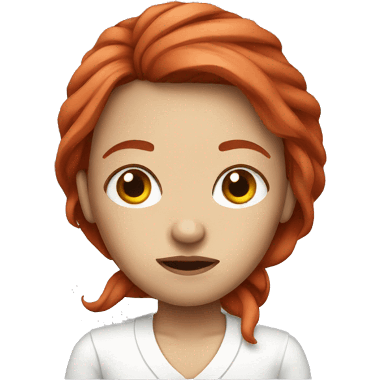 sick red hair female emoji