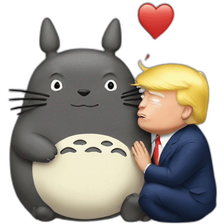 Trump kissing totoro emoji