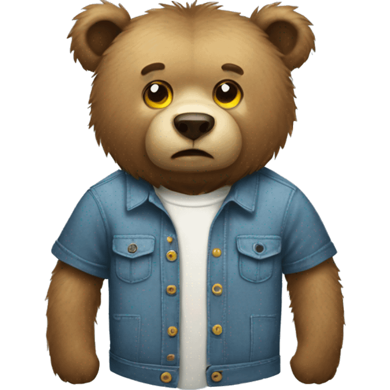 Bear wearing a shirt with a lot of buttons emoji