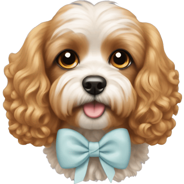 cavapoo with a hair bow emoji