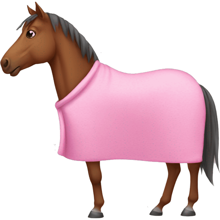 Brown Horse with a Pink blanket  emoji