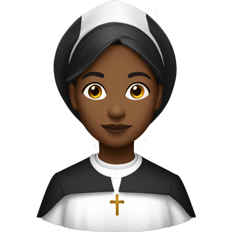 Young Black catholic priest woman  emoji