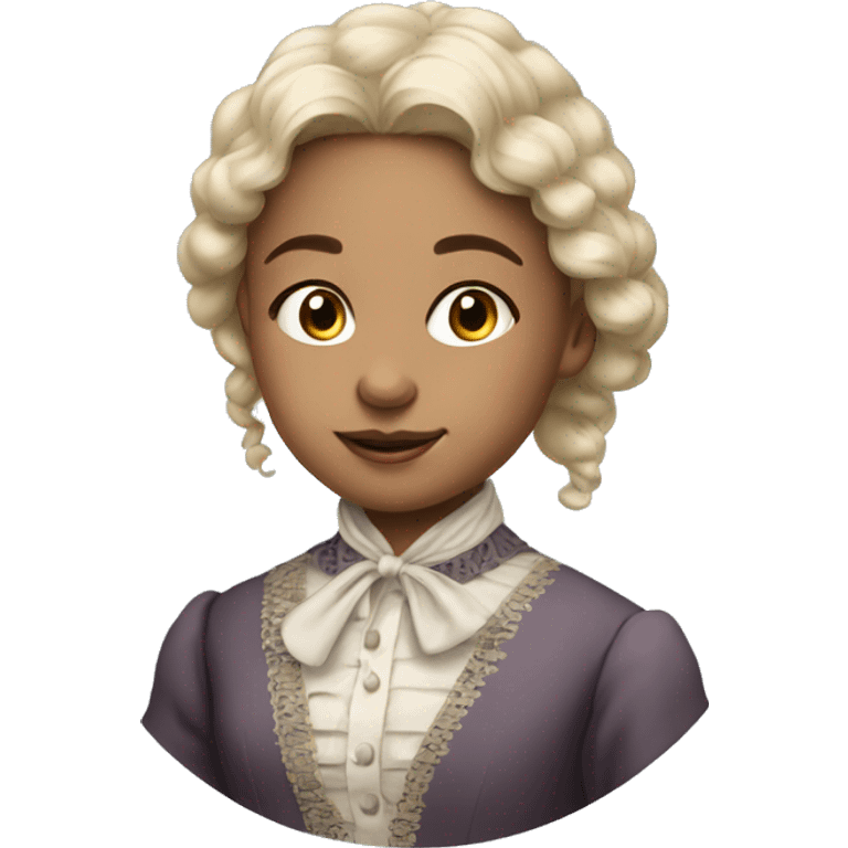 light-skinned young girl in 19th century costume emoji