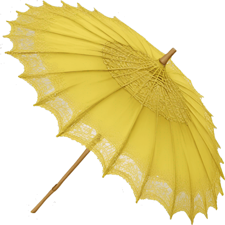 Realistic yellow lace parasol. emoji