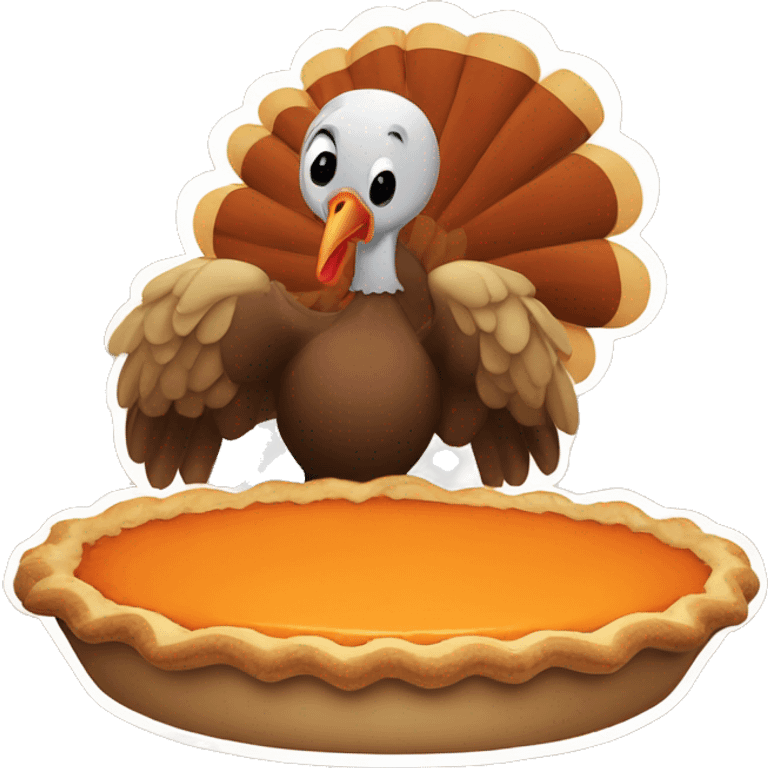 Turkey eating a pumpkin pie  emoji