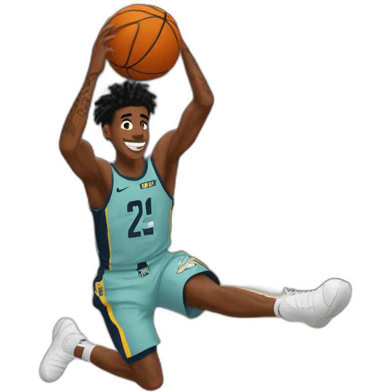 Ja morant dunking a basketball emoji