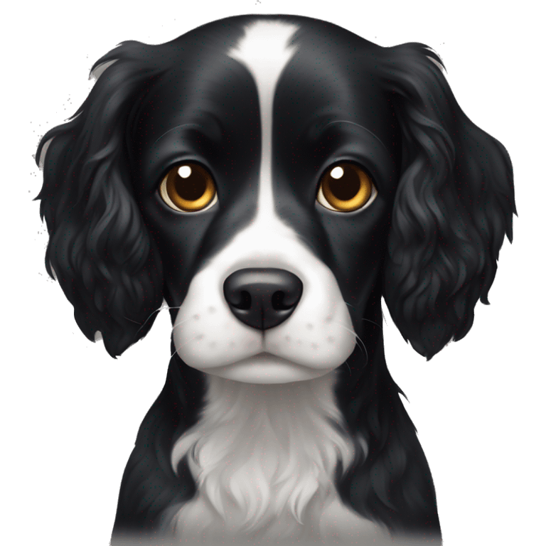 Small black spaniel with white on chest emoji