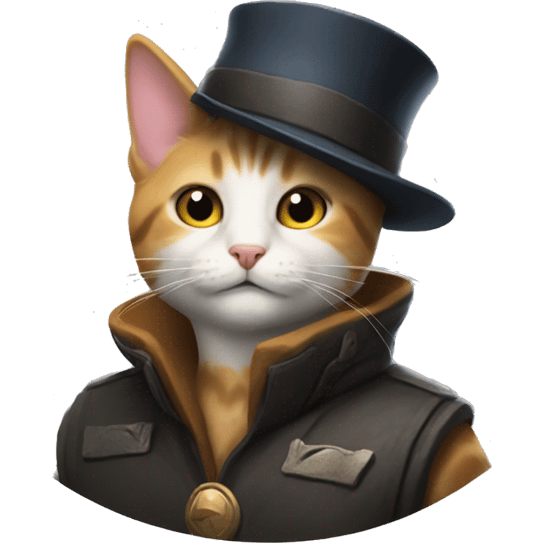 Cat with hat playing valorant emoji