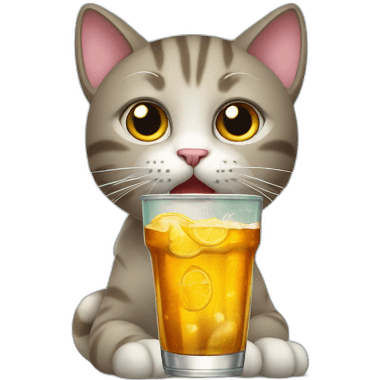 cat drink soda emoji