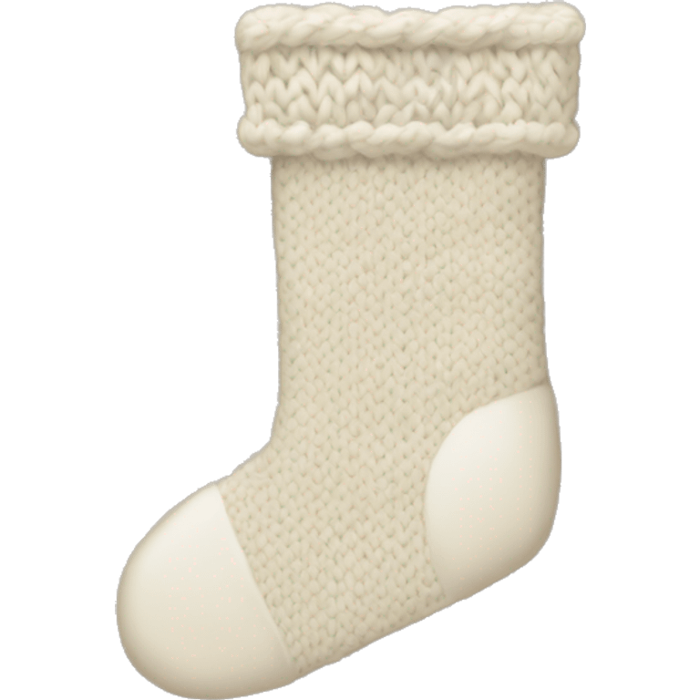 white and beige knit christmas stocking emoji