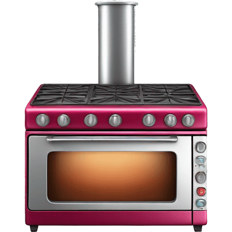 Realistic metallic raspberry red oven isolated.  emoji