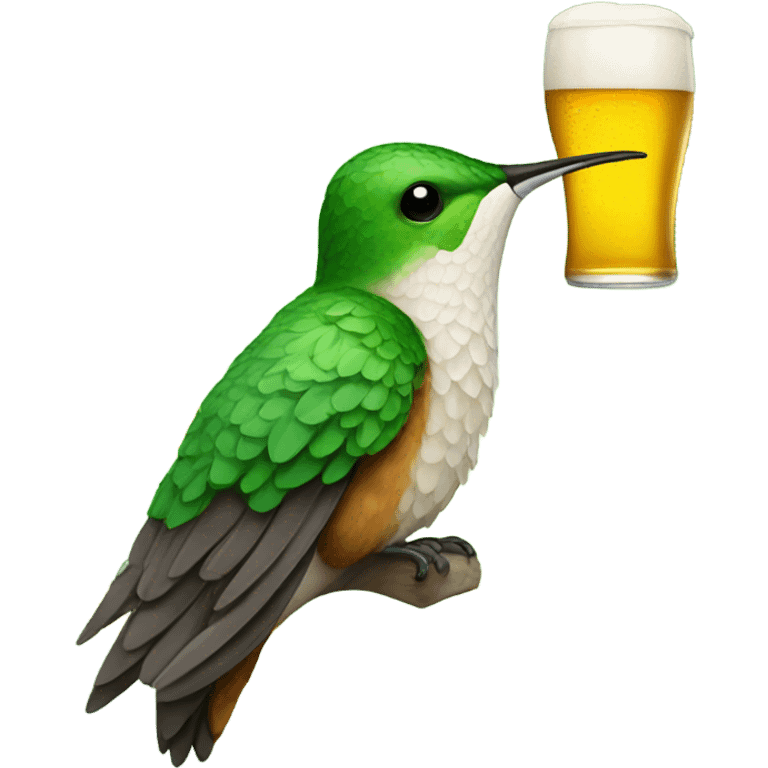 hummingbird holding a beer emoji