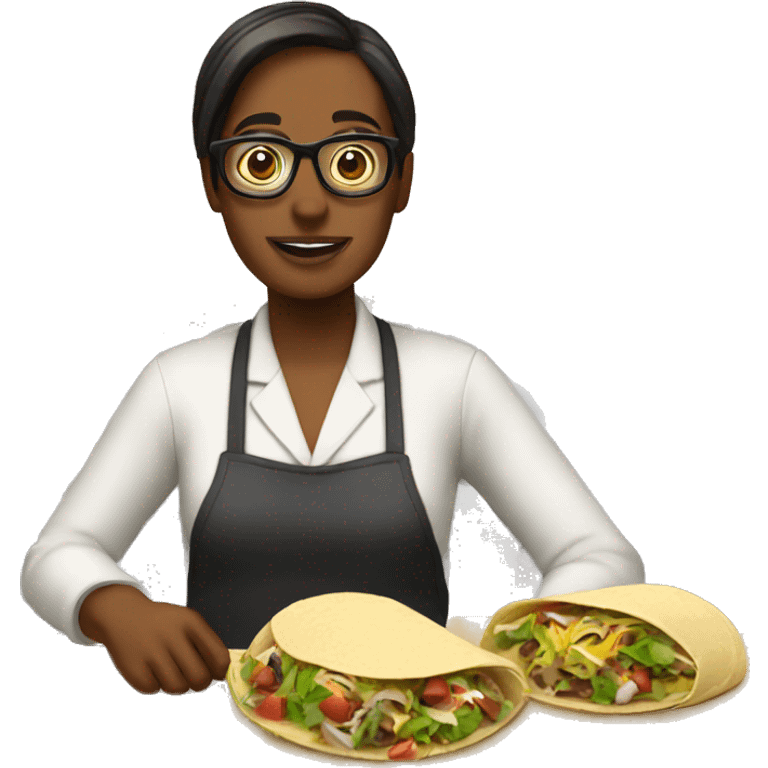 Librarian making tacos emoji