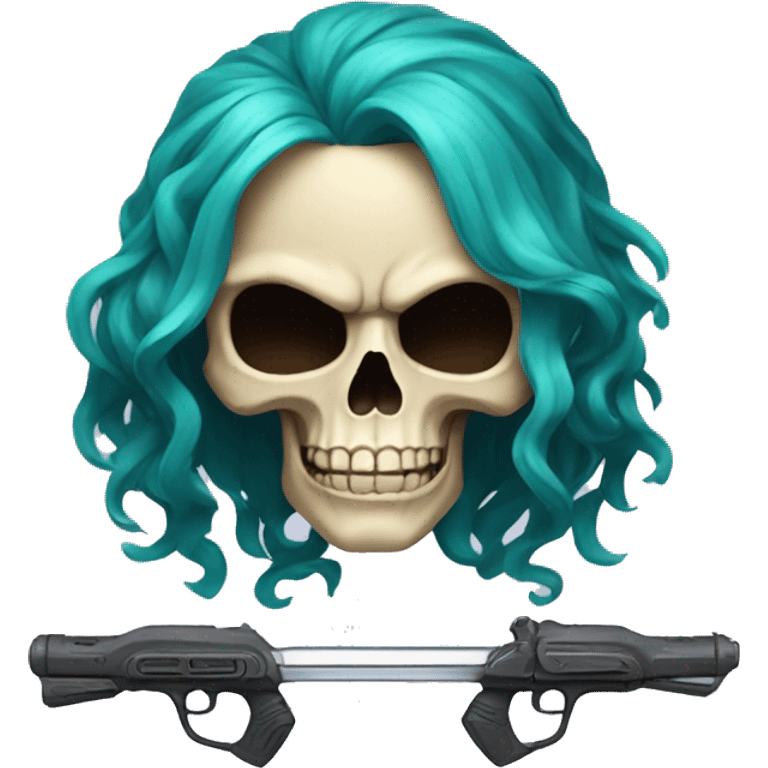 starfire skull with weapons emoji