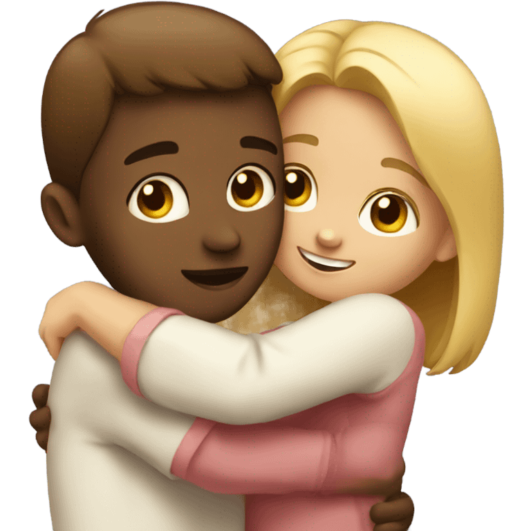 girl hugging boy  emoji