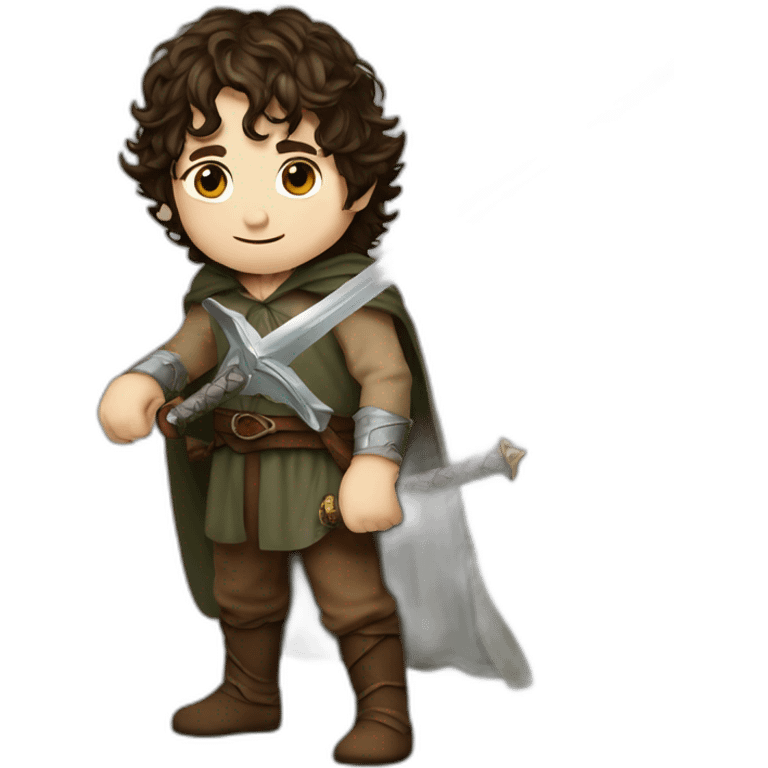 Frodo fotoreal cuerpo entero con espada emoji