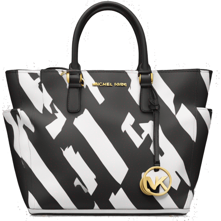 Black and white Michael Kors tote emoji