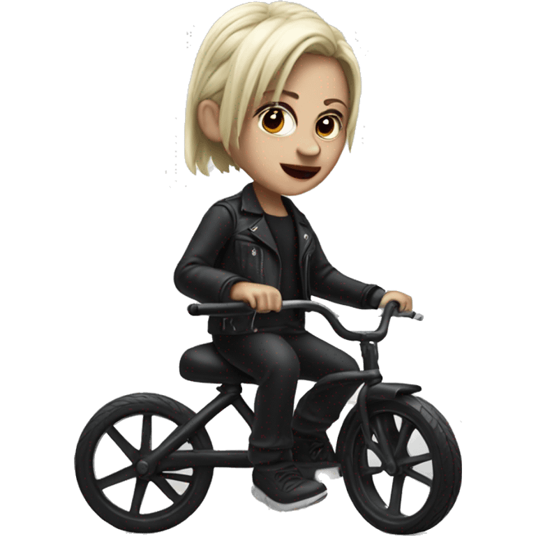 Billie from jigsaw on a tricycle emoji