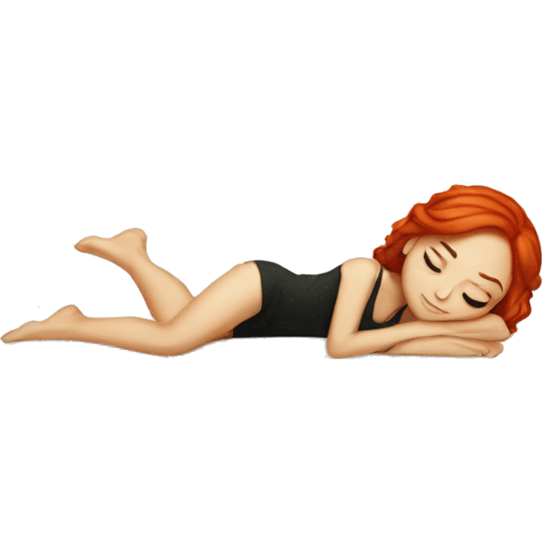 white girl red hair laying down on pillow  emoji