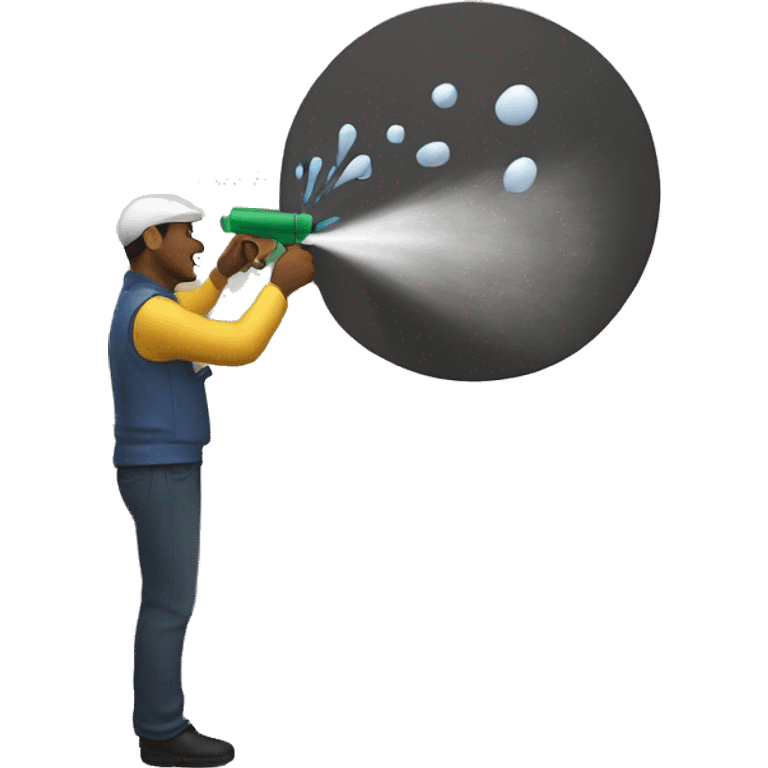 man spraying on a wall emoji