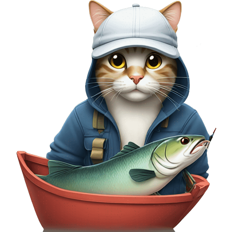 cat with cap fishing  emoji